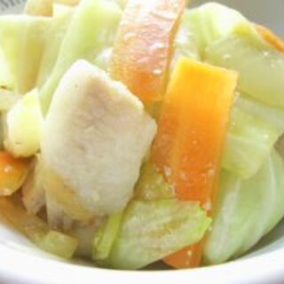 めんつゆの素で味付け　春野菜炒め